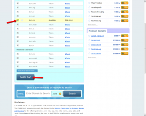 Add the domain to the namecheap.com shopping cart