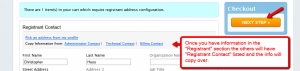 Record the Registrant Contact Info