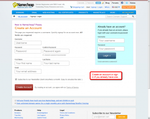 Create a Namecheap.com Account