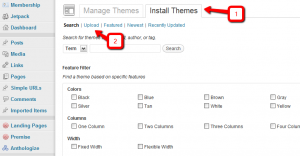 Install Themes Tab